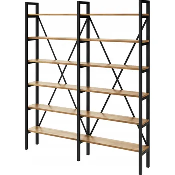 Knihovna Regál Loft industriální na knihy dub D6-40 180cm