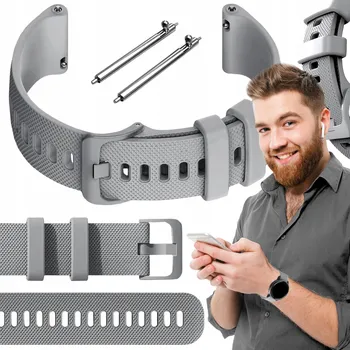 Řemínek na hodinky Řemínek ChronSmarta pro Garmin 18mm šedý