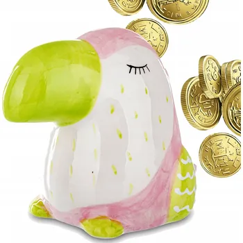 Pokladnička Pokladnička pro děti OTEVÍRACÍ Keramická BAREVNÁ TUKAN 14