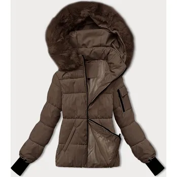 Dámská bunda Dámská zimní bunda v kakaové barvě s odepínací kapucí S'west (B8303-48) odstíny hnědé XXL (44)