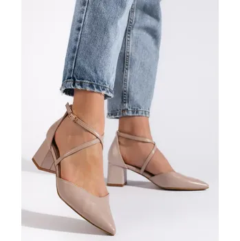 Dámské sandále Trendy sandály dámské hnědé na širokém podpatku 36