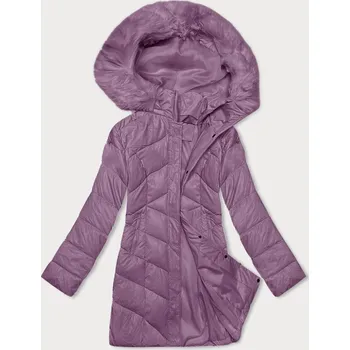 Fialová dámská zimní bunda s kapucí (H-898-38) odstíny fialové L (40)