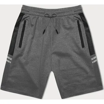 Pánské kraťasy Tmavě šedé pánské kraťasy s reflexními vsadkami (8K280-5) odstíny šedé XL