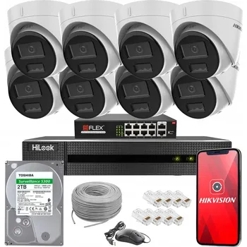 Bezpečnostní kamera SADA 8 IP KAMER HIKVISION POE DS-2CD1341G2-LIU 4Mpx DUAL LED + NVR 2TB