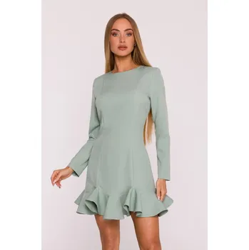 Dámské šaty M880 Šaty s volánkovým lemem - mátové EU XXL
