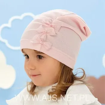 Čepice AJS 50-066 dětská čepice krém 48-50 cm