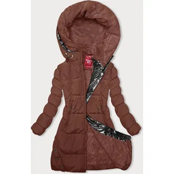 Zimní bunda v cihlové barvě s kapucí (2M-231) odstíny hnědé XL (42)