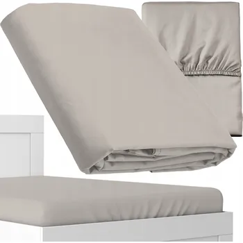 Prostěradlo PROSTĚRADLO S GUMOU MIKROSATÉN MIKROVLÁKNO SATÉNOVÉ MĚKKÉ BÉŽOVÉ 200X220CM