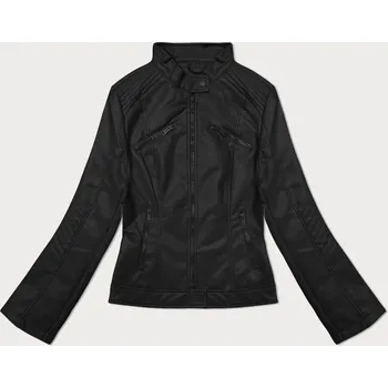 Černá dámská bunda z ekologické kůže se stojáčkem J Style (11Z8131) odstíny černé S (36)