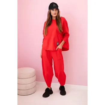 Dámská halenka Bavlněná mikina kalhoty set červený UNI