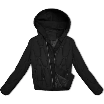 Černá krátká zimní bunda s ozdobnou kapucí S'west (B8261-1) odstíny černé XL (42)