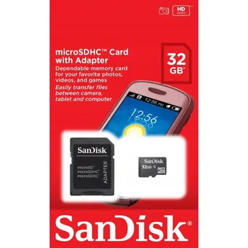 Paměťová karta Paměťová karta SanDisk microSDHC 32GB Class 4 + Adaptér