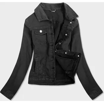 Vypasovaná černá dámská džínová bunda (F2331) odstíny černé XS (34)