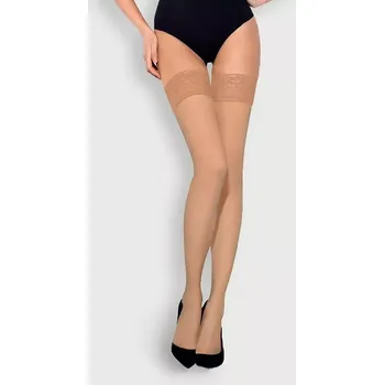 Oblečení a móda Dámské samodržící punčochy Mona Felice 15 den bianco/bílá 5/6-XL/XXL