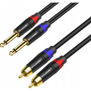 Audio kabel Kabel 2x 6,3mm mono jack – 2x RCA konektor, 2m Shudder PREMIUM
