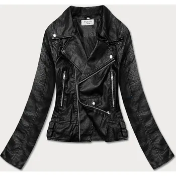 Černá bunda ramoneska s klopami (HM33) odstíny černé S (36)