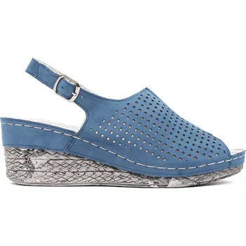 Dámské sandále Praktické dámské sandály modré na klínku 41