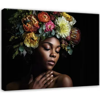 Obraz OBRAZ ŽENA KVĚTINY ABSTRAKCE DO LOŽNICE OBÝVÁKU KUCHYNĚ NA PLÁTNĚ 40x30