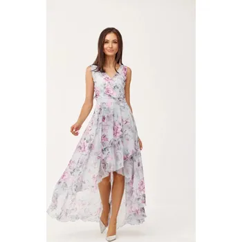 Dámské šaty Společenské šaty SUK0401 růžovo-zelené - Roco Fashion 36