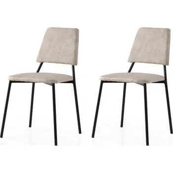 Jídelní židle Sada jídelních židlí Lima Ecru and Black, 2 ks, krémová
