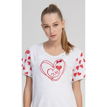 Dámská noční košile mateřská Love světle šedá S