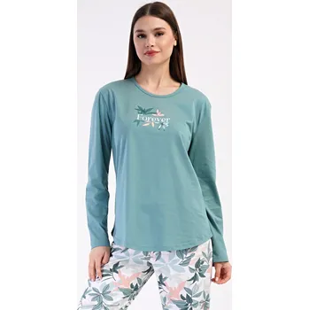 Dámské pyžamo Dámské pyžamo dlouhé Melinda lososová 2XL