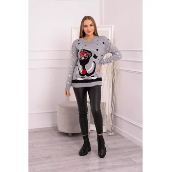 Dámský svetr Svetr s Otcem Vánoc šedý UNI