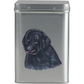 Dóza na potraviny Plechová dóza s obrázkem psa plemene novofundlandský pes