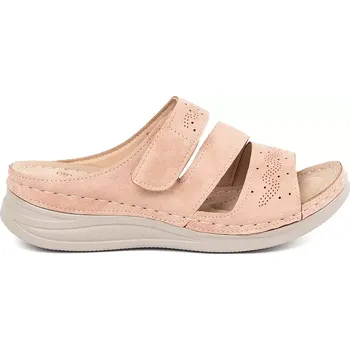 Dámské žabky Exkluzívní dámské růžové nazouváky na klínku 41