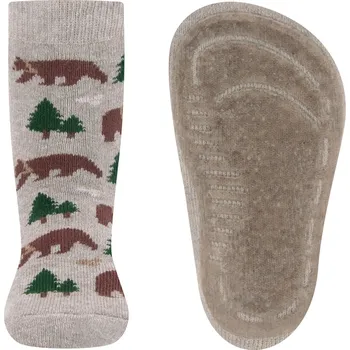 Ewers Stoppersocken SoftStep Bären dkl beige mel 19-20