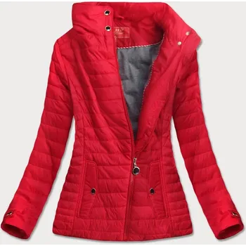 Červená bunda s vysokým stojáčkem (DL016) odstíny červené S (36)