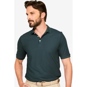 Pánské tričko INESIS Pánské golfové polo s krátkým rukávem WW500 4XL ZELENÁ