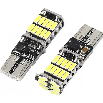 Autožárovka LED 2x T10 W5W 4014-26 Can Bus - 2x 12V LED žárovka 4W do auta s předním i bočním svitem, patice T10 W5W, CAN BUS