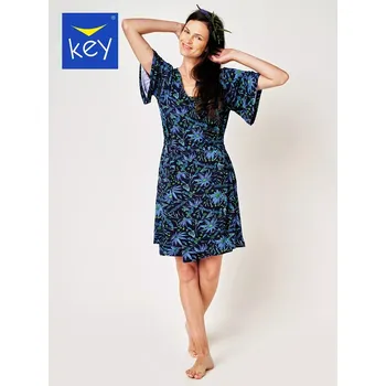 Košilový klíč LHD 538 A24 kr/r S-XL tmavě modrá - květiny S