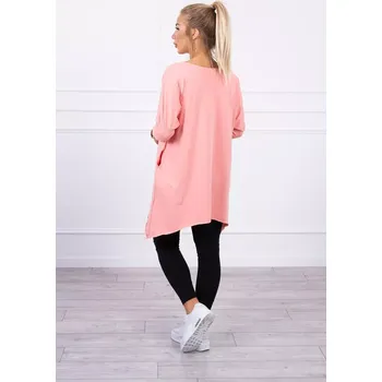 Dámská halenka Oversize halenka s duhovým potiskem rtů v meruňkové barvě UNI