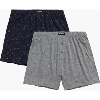 Boxerky Pánské boxerky Atlantic 2MBX-061 A'2 S-2XL námořnická modrošedá melanž M