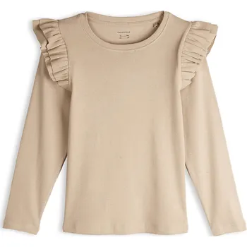 GATE Bavlněné žebrované tričko s volány 7Y 825-0333/22