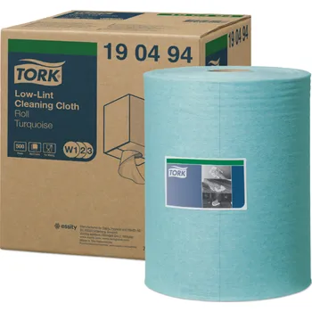 Skokový materiál TORK 190494 – Low–Lint čisticí utěrka W1/W2/W3, netkaná text. 1vr.,180 m, 500 útr.