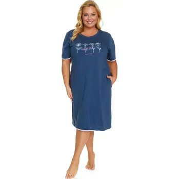 Dámská noční košilka 5366 blue - Doctor Nap tmavě modrá L