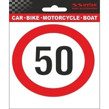 Samolepicí dekorace na vozidlo Samolepka na auto 50 - omezení rychlosti NTA