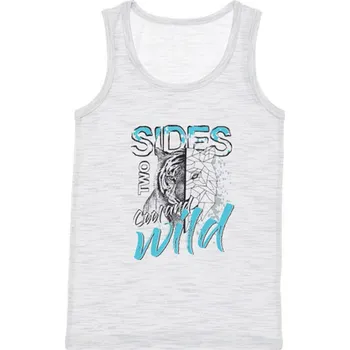 Pánská móda Chlapecký nátělník se širokými ramínky B sv. šedá - 134