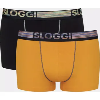Pánské spodní prádlo Boxerky Sloggi men GO ABC Natural Hipster C2P tmavá kombinace oranžové (M018) 000M