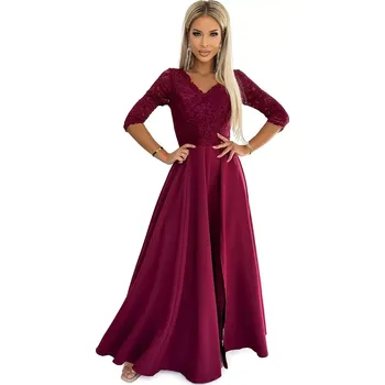 Oblečení a móda Dámské šaty 309-9 AMBER - NUMOCO bordó XXL