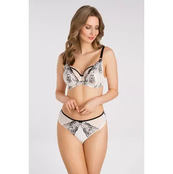 Kalhotky Dámské kalhotky string Gorsenia K 842 Black & White S-2XL bílá XL