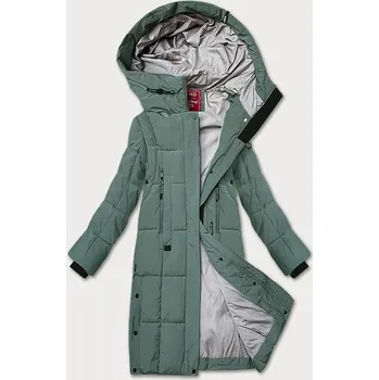 Dámská bunda Šedozelená prošívaná dámská zimní bunda LHD (LHD-24572) odstíny zelené XXL (44)