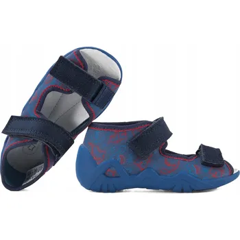 Dívčí sandály BEFADO 350P049 TEXTILNÍ SANDÁLKY DOMÁCÍ PAPUČE PAPUČE KOŽENÉ Tmavě modrá 23