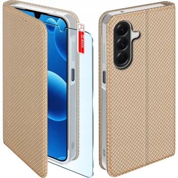 Pouzdro na mobilní telefon Pouzdro s klopou KrainaGSM pro Samsung Galaxy A17 5G zlaté