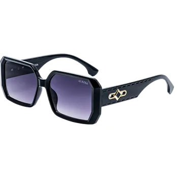 Sluneční brýle Sluneční brýle G1804 černé s fialovými skly Obyčejné čočky