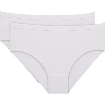 Dámské spodní prádlo Dámské bavlněné kalhotky 2 ks DIM COTTON BIO MIDISLIP 2x - DIM - bílá L