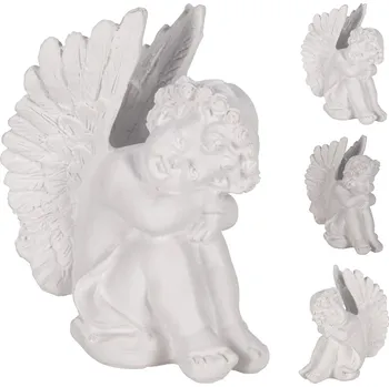 Vánoční dekorace dekorace ANDĚL sedící 10cm BÍ mix